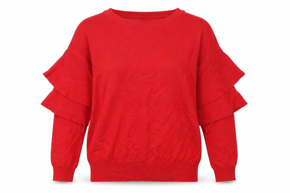 Womens UK Size 10 F&F Red Pullover Jumper