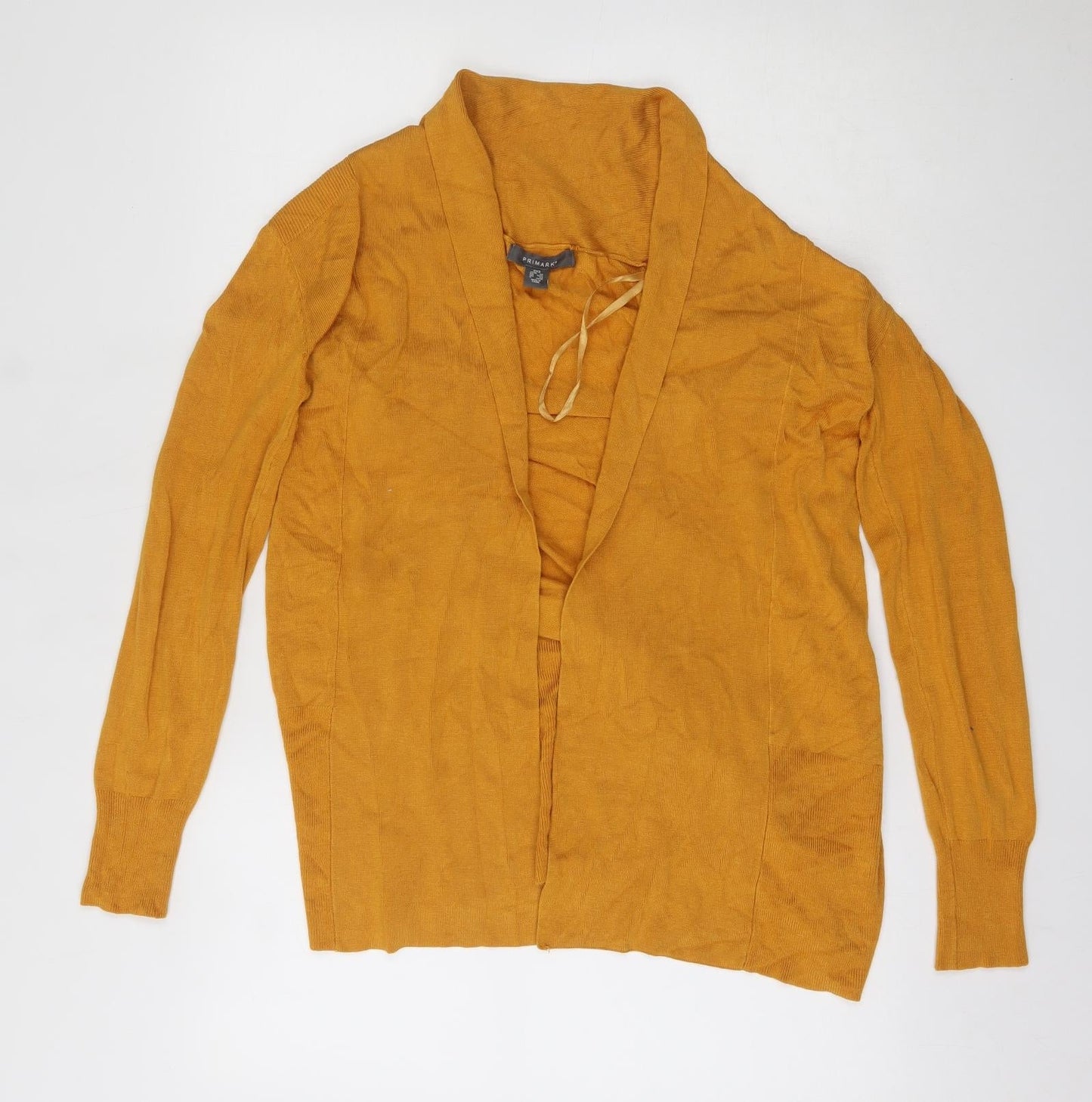 Primark Womens Yellow   Viscose Cardigan Jumper Size 4