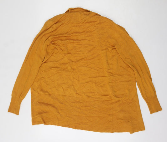 Primark Womens Yellow   Viscose Cardigan Jumper Size 4