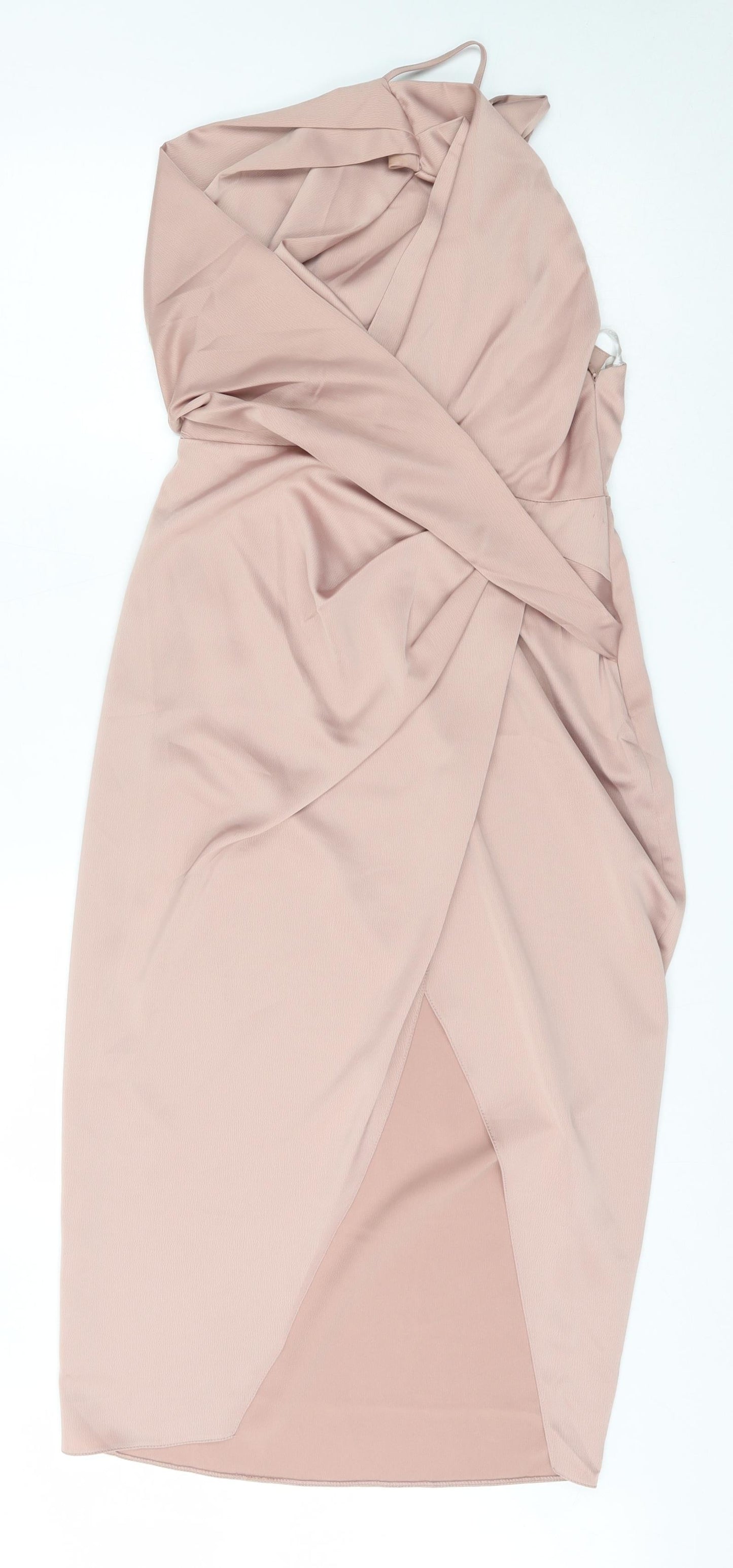 ASOS Womens Pink  Polyester Shift  Size 10  Cowl Neck Zip