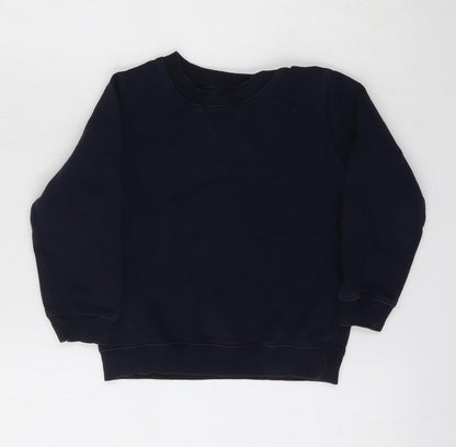 SCHOOLWEAR Boys Blue  Cotton Pullover Sweatshirt Size 4 Years
