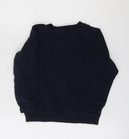 SCHOOLWEAR Boys Blue  Cotton Pullover Sweatshirt Size 4 Years