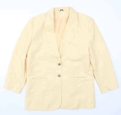 Klass Womens Yellow  Polyester Jacket Suit Jacket Size 12