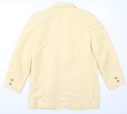 Klass Womens Yellow  Polyester Jacket Suit Jacket Size 12