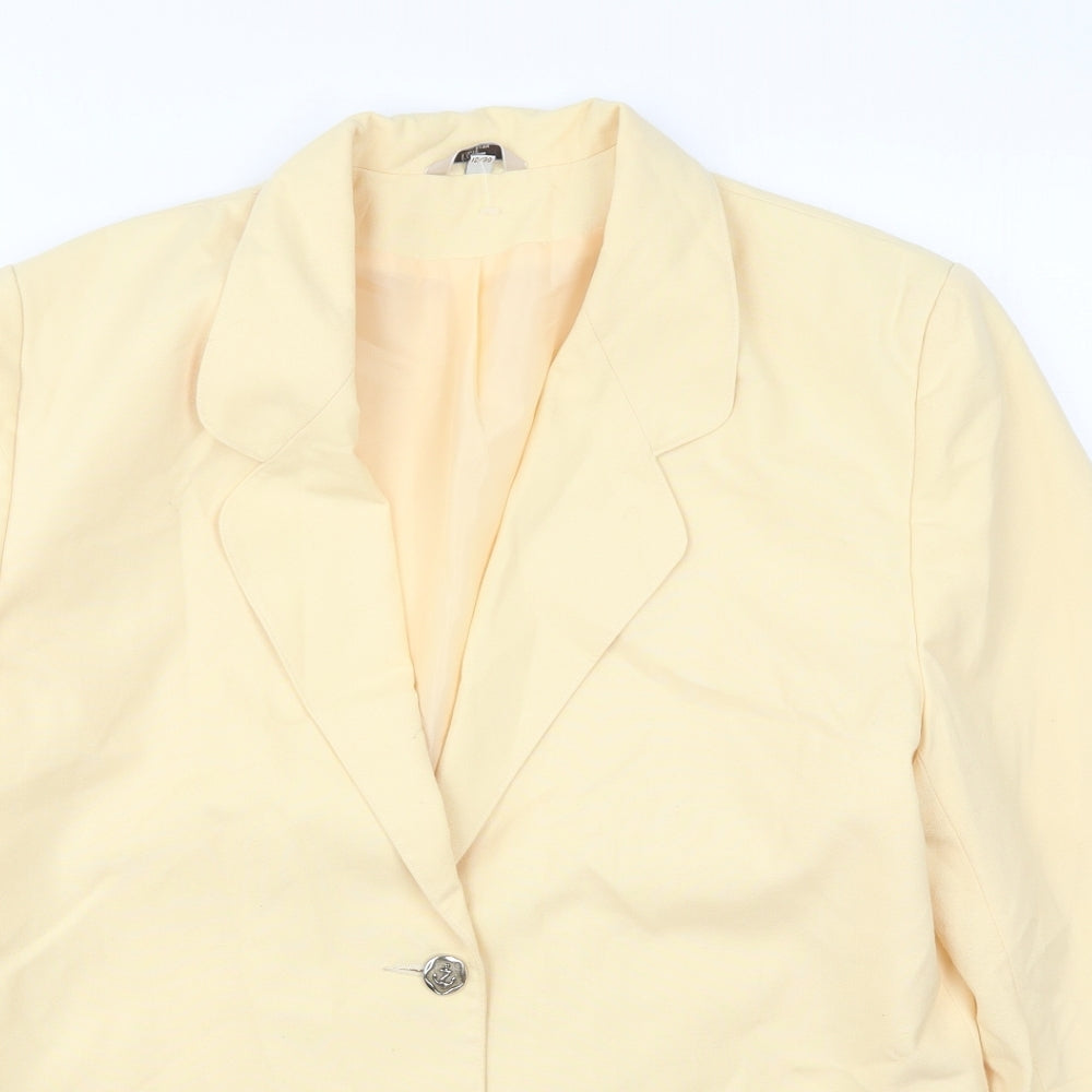 Klass Womens Yellow  Polyester Jacket Suit Jacket Size 12