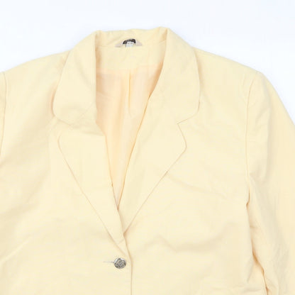 Klass Womens Yellow  Polyester Jacket Suit Jacket Size 12