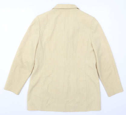 Back view of Focus women’s beige jacket, size UK 12, button