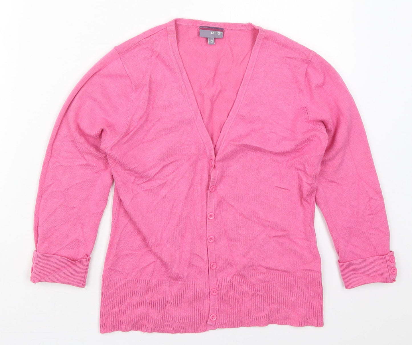 Womens UK Size 12 Spirit Pink Cardigan Jumper