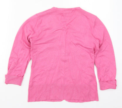 Womens UK Size 12 Spirit Pink Cardigan Jumper