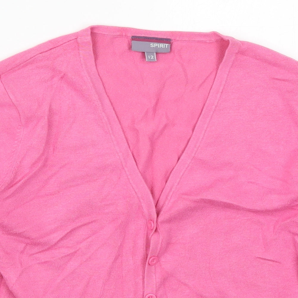 Womens UK Size 12 Spirit Pink Cardigan Jumper