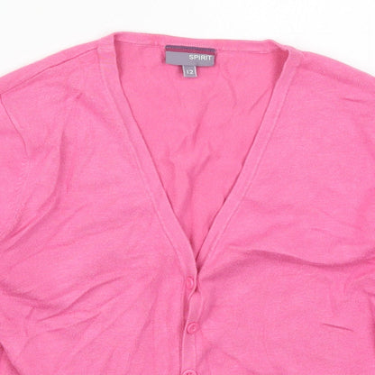 Womens UK Size 12 Spirit Pink Cardigan Jumper