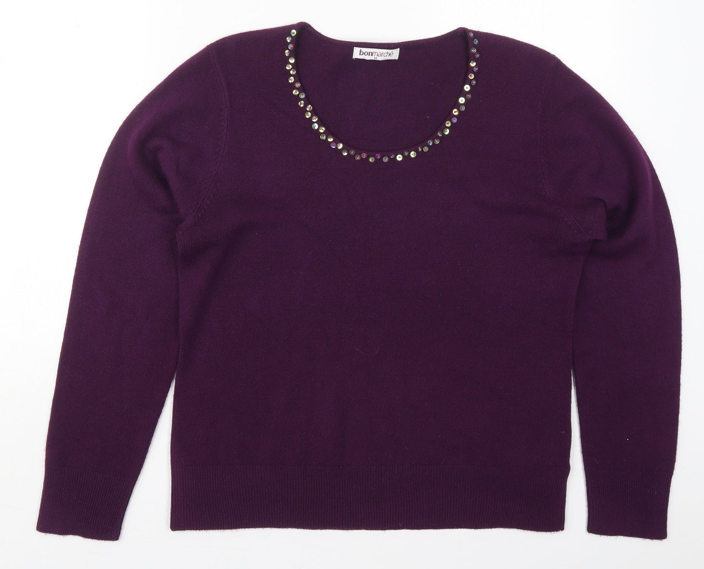 Womens UK Size M Bonmarché Purple Pullover Jumper