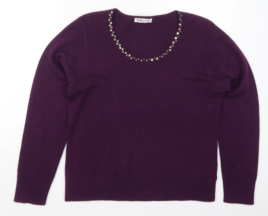 Womens UK Size M Bonmarché Purple Pullover Jumper