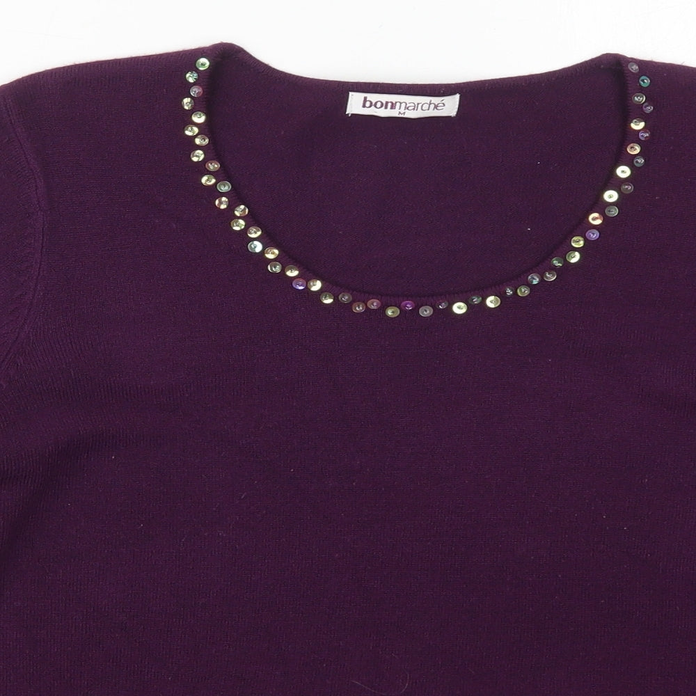 Womens UK Size M Bonmarché Purple Pullover Jumper