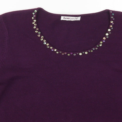 Womens UK Size M Bonmarché Purple Pullover Jumper