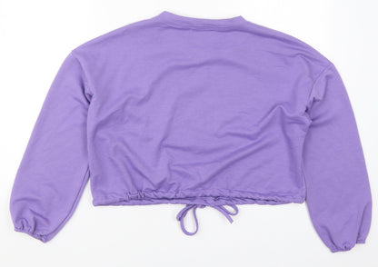 Zaful Womens Purple  Cotton Pullover Sweatshirt Size 8  Pullover - Butterfly
