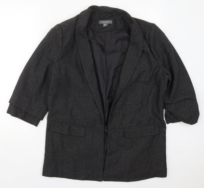 Primark Womens Grey Herringbone Polyester Jacket Blazer Size 16