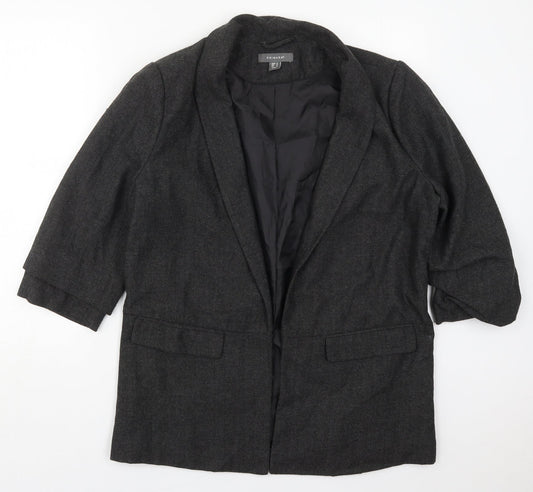 Primark Womens Grey Herringbone Polyester Jacket Blazer Size 16