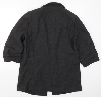 Primark Womens Grey Herringbone Polyester Jacket Blazer Size 16