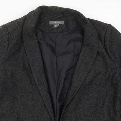 Primark Womens Grey Herringbone Polyester Jacket Blazer Size 16