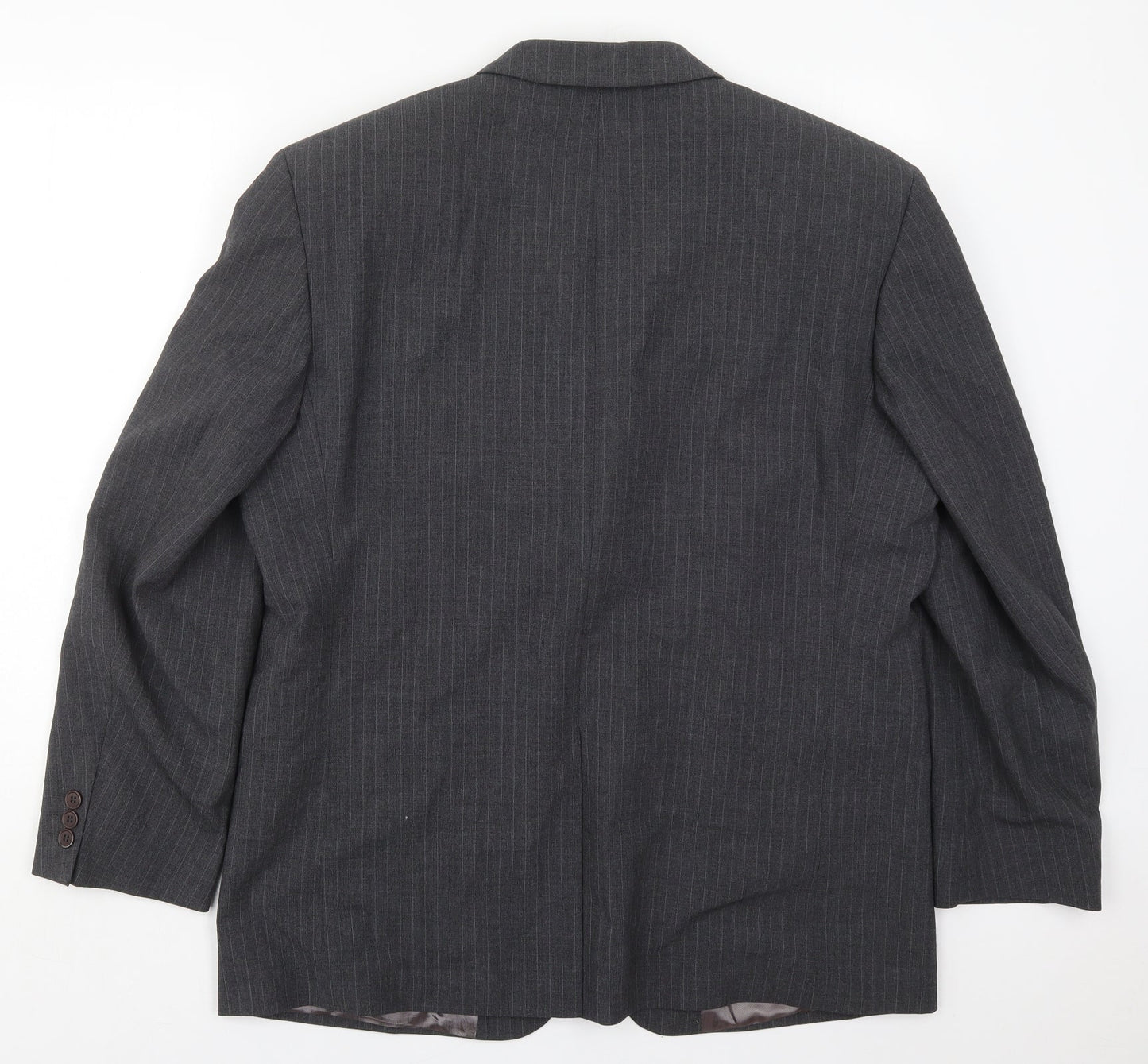 Cohesion Mens Grey Striped Wool Jacket Suit Jacket Size 44