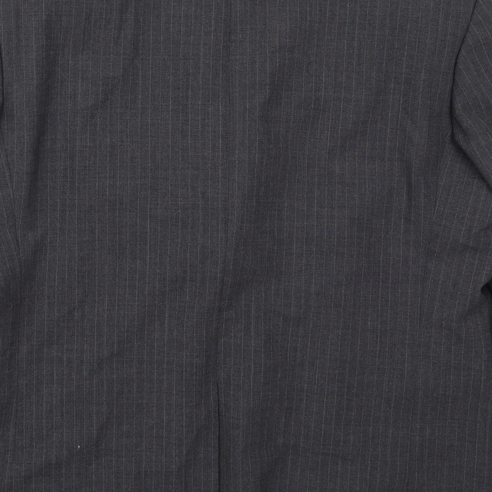 Cohesion Mens Grey Striped Wool Jacket Suit Jacket Size 44