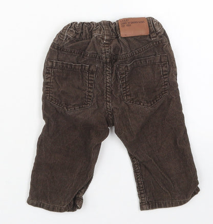 H&M Boys Brown  Cotton Capri Trousers Size 9 Months  Button