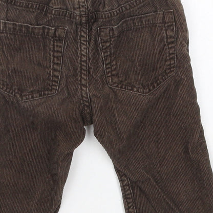 H&M Boys Brown  Cotton Capri Trousers Size 9 Months  Button