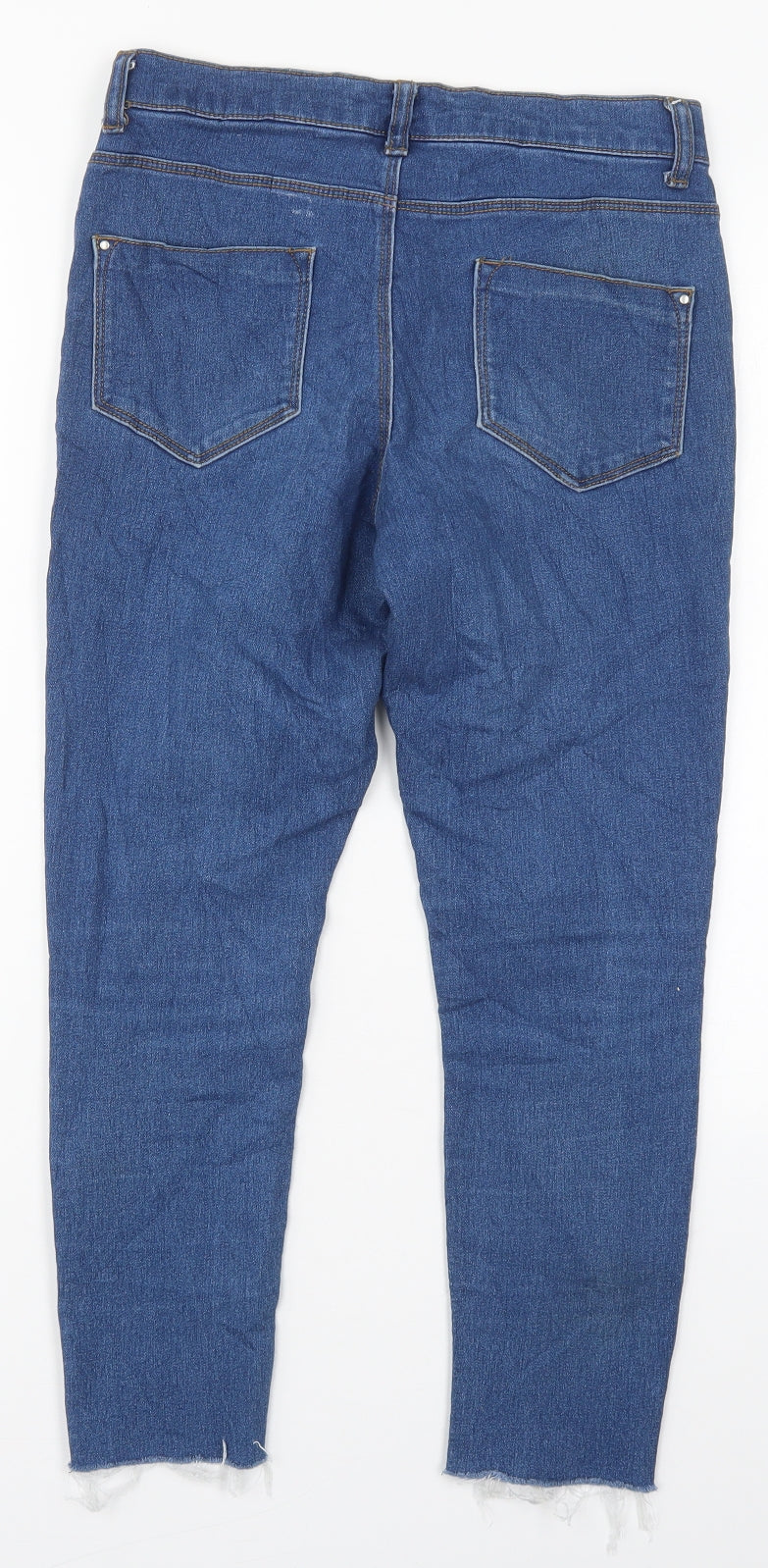 Dorothy Perkins Womens Blue  Cotton Skinny Jeans Size 10 L25 in Regular Button