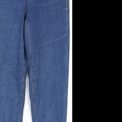 Dorothy Perkins Womens Blue  Cotton Skinny Jeans Size 10 L25 in Regular Button