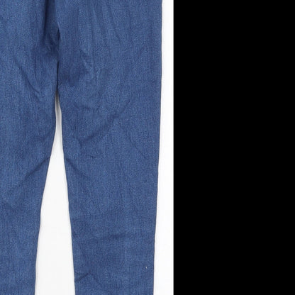 Dorothy Perkins Womens Blue  Cotton Skinny Jeans Size 10 L25 in Regular Button