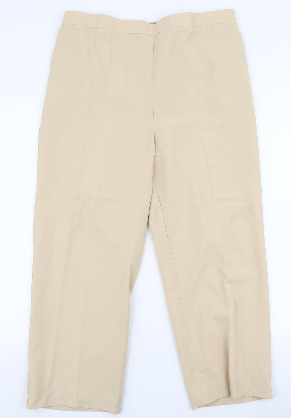 Womens UK Size 20 Preworn Regular Fit  Beige Trousers