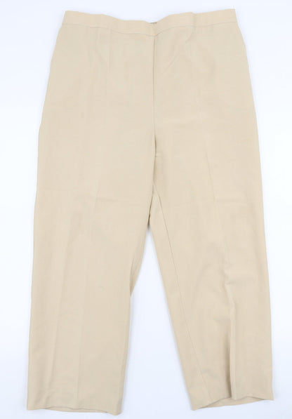 Womens UK Size 20 Preworn Regular Fit  Beige Trousers