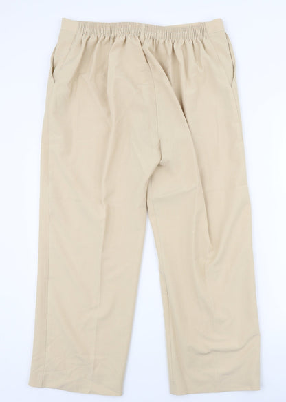 Womens UK Size 20 Preworn Regular Fit  Beige Trousers