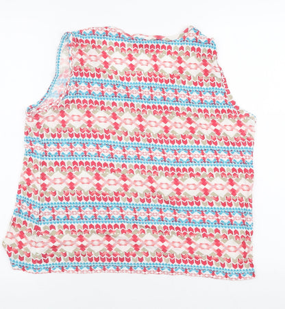 Mystify Womens Multicoloured Geometric Viscose Jersey Tank Size XL Round Neck