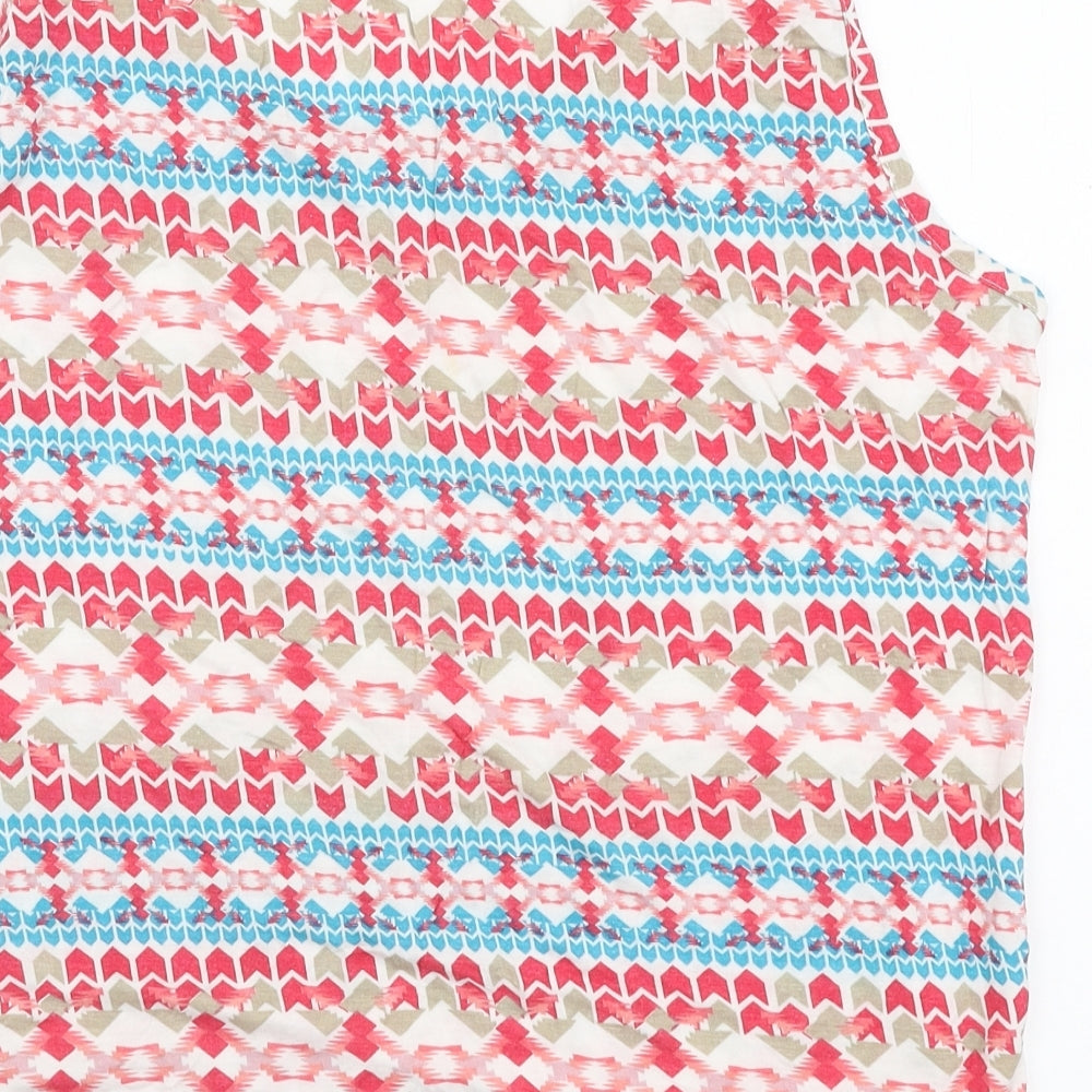 Mystify Womens Multicoloured Geometric Viscose Jersey Tank Size XL Round Neck