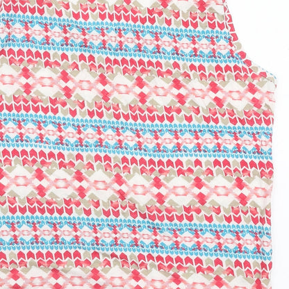 Mystify Womens Multicoloured Geometric Viscose Jersey Tank Size XL Round Neck