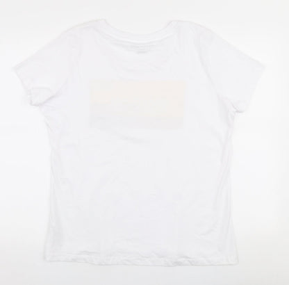 Einstein Newton Womens White  100% Cotton Jersey T-Shirt Size 2XL Round Neck - Beauty has no skin tone