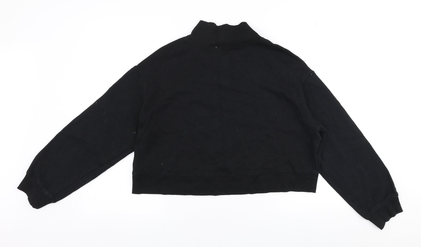 H&M Womens Black  Cotton Pullover Sweatshirt Size M  Zip