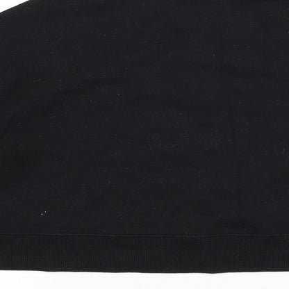 H&M Womens Black  Cotton Pullover Sweatshirt Size M  Zip