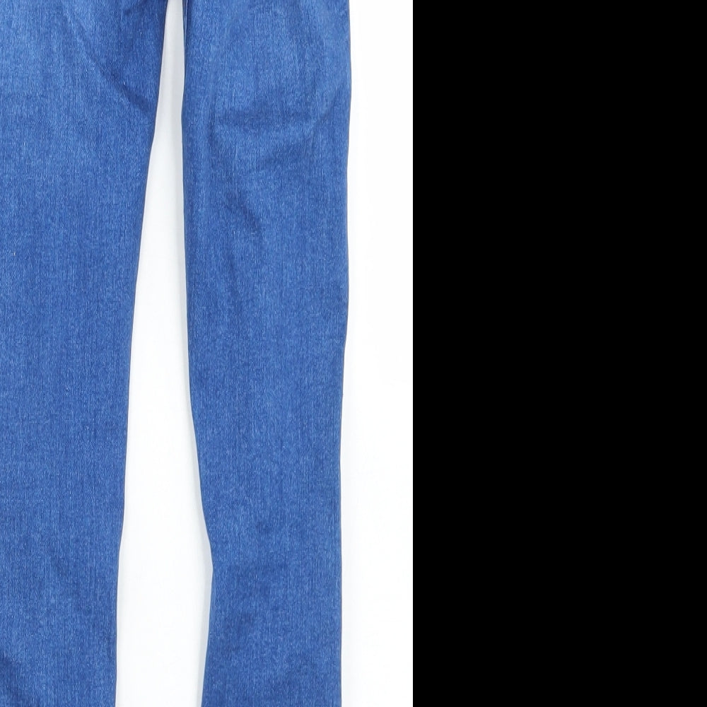 New Look Girls Blue  Cotton Skinny Jeans Size 9 Months  Regular Button - Distressed