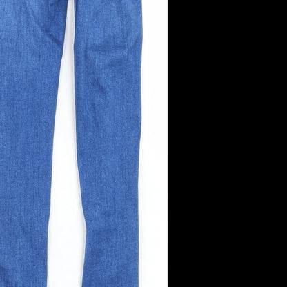 New Look Girls Blue  Cotton Skinny Jeans Size 9 Months  Regular Button - Distressed