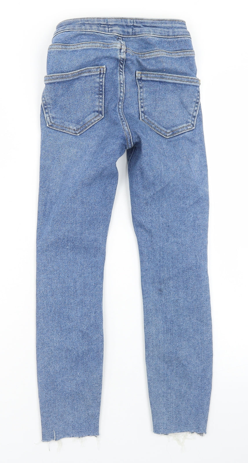 New Look Girls Blue  Cotton Skinny Jeans Size 9 Months  Regular Button - Distressed