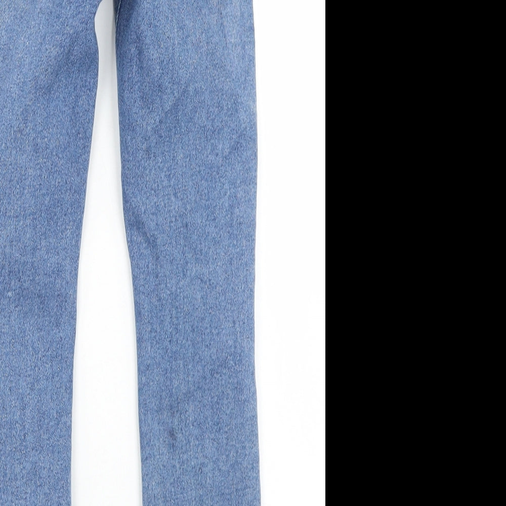 New Look Girls Blue  Cotton Skinny Jeans Size 9 Months  Regular Button - Distressed