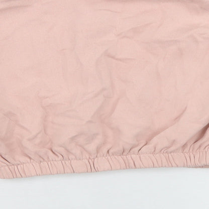 NEXT Girls Pink Colourblock Cotton Pullover Sweatshirt Size 8 Years   - Cropped