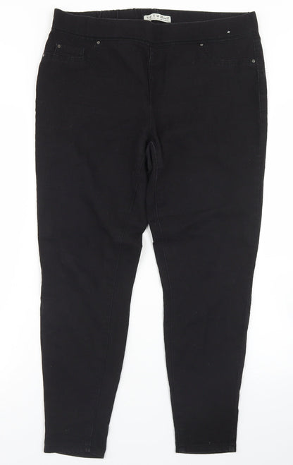 Denim co Womens Black  Cotton Jegging Jeans Size 16 L26 in Regular