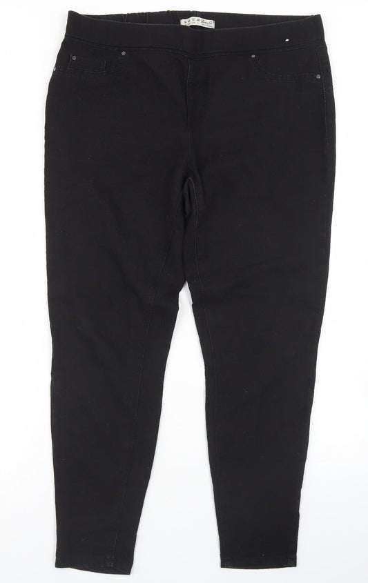 Denim co Womens Black  Cotton Jegging Jeans Size 16 L26 in Regular