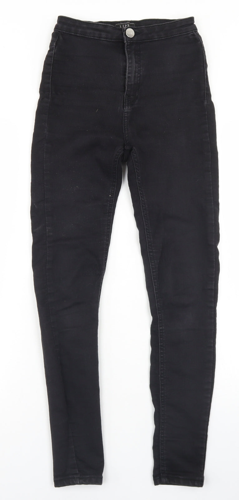 Lipsy Womens Black  Cotton Skinny Jeans Size 8 L28 in Regular Button