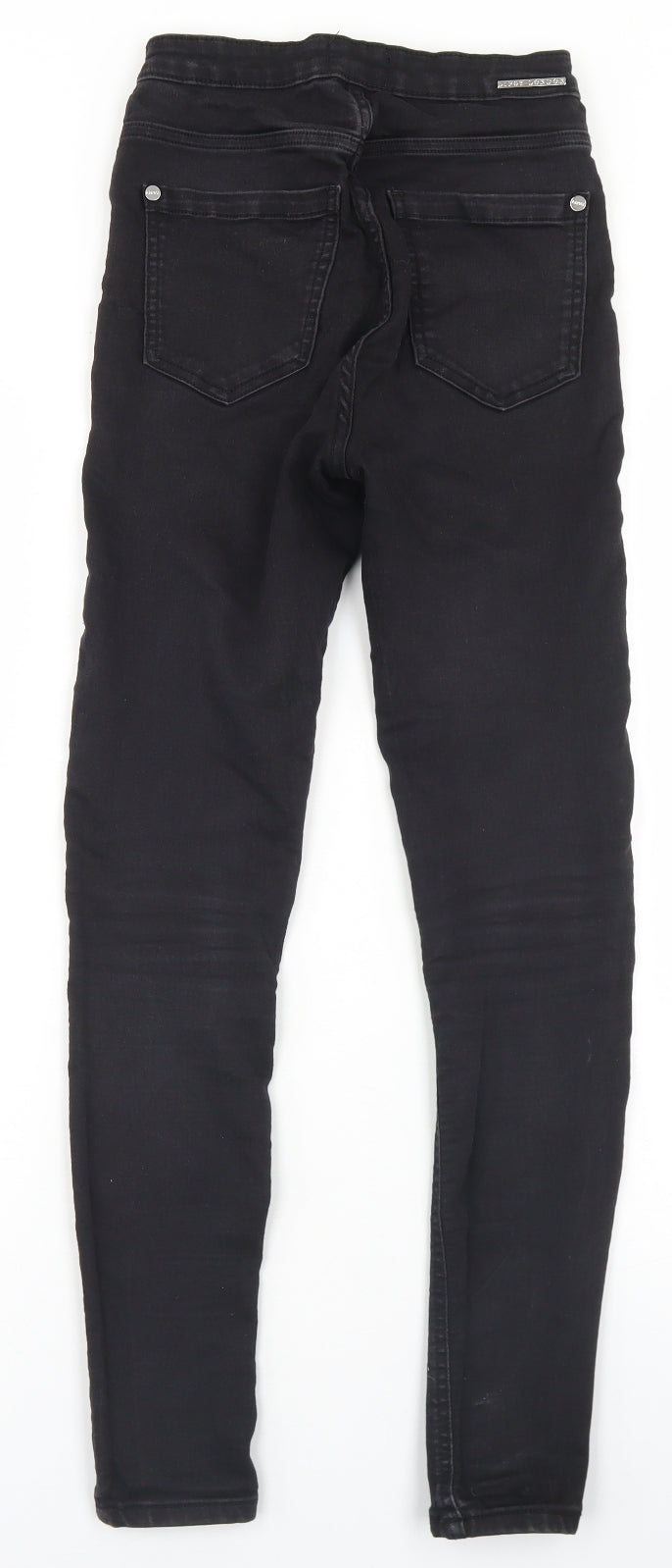 Lipsy Womens Black  Cotton Skinny Jeans Size 8 L28 in Regular Button