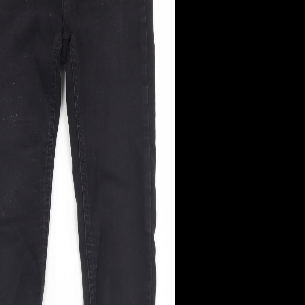 Lipsy Womens Black  Cotton Skinny Jeans Size 8 L28 in Regular Button